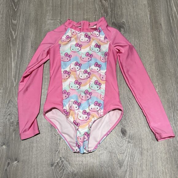 Hello Kitty Girls Long Sleeve Swimsuit Size S Excellent Condition - Picture 1 of 4